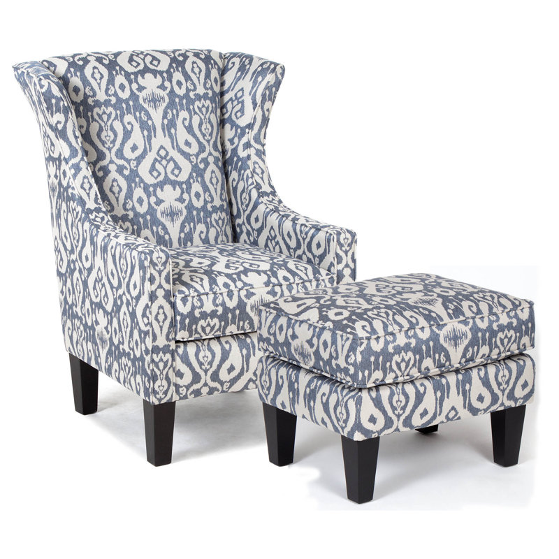 Bloomsbury Market Berdy Accent Wingback Chair and Ottoman | Wayfair